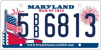 MD license plate 5BB6813