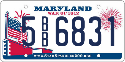 MD license plate 5BB6831
