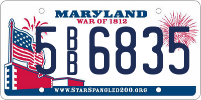MD license plate 5BB6835