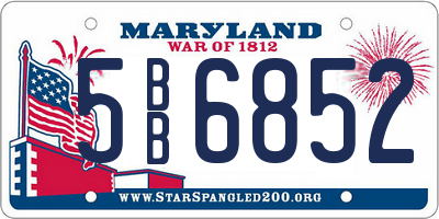 MD license plate 5BB6852