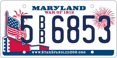 MD license plate 5BB6853