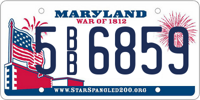 MD license plate 5BB6859