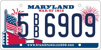 MD license plate 5BB6909