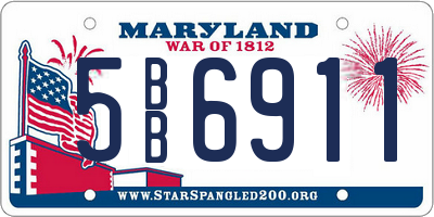 MD license plate 5BB6911