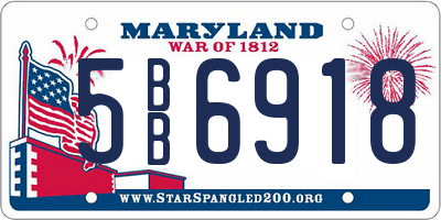 MD license plate 5BB6918