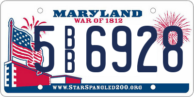 MD license plate 5BB6928