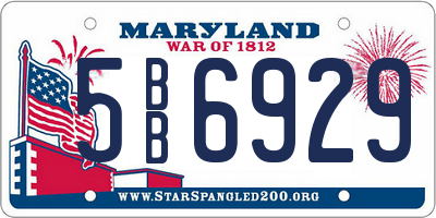 MD license plate 5BB6929