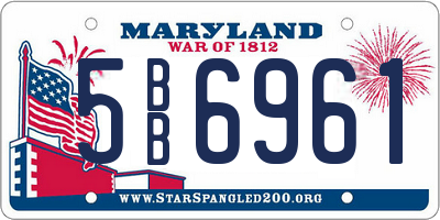 MD license plate 5BB6961