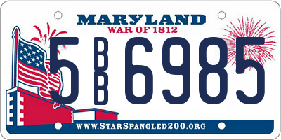 MD license plate 5BB6985