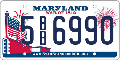 MD license plate 5BB6990