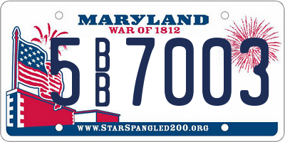MD license plate 5BB7003