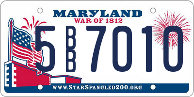 MD license plate 5BB7010