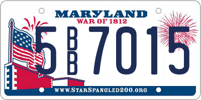 MD license plate 5BB7015