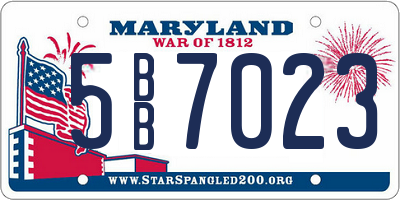 MD license plate 5BB7023