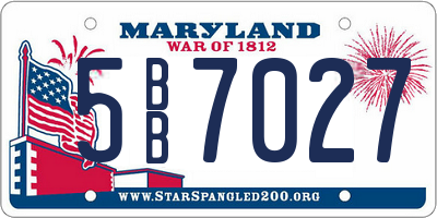 MD license plate 5BB7027
