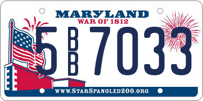 MD license plate 5BB7033