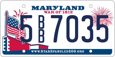 MD license plate 5BB7035