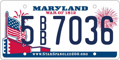 MD license plate 5BB7036