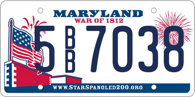 MD license plate 5BB7038