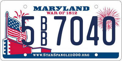 MD license plate 5BB7040