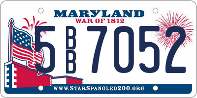 MD license plate 5BB7052