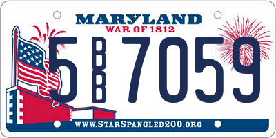 MD license plate 5BB7059