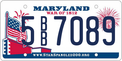 MD license plate 5BB7089