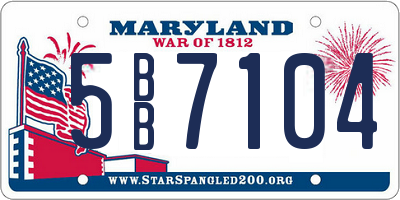 MD license plate 5BB7104