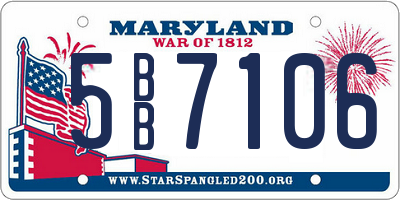 MD license plate 5BB7106