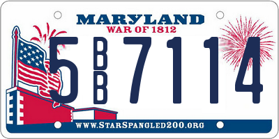 MD license plate 5BB7114