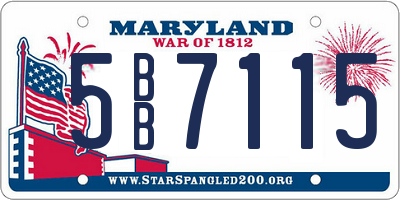 MD license plate 5BB7115