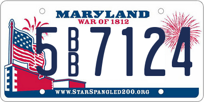 MD license plate 5BB7124