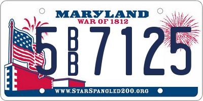 MD license plate 5BB7125