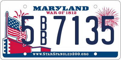 MD license plate 5BB7135