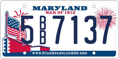 MD license plate 5BB7137