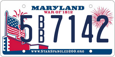 MD license plate 5BB7142