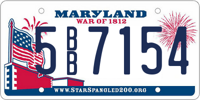 MD license plate 5BB7154