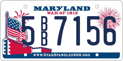 MD license plate 5BB7156