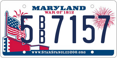 MD license plate 5BB7157