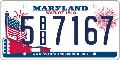MD license plate 5BB7167