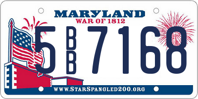 MD license plate 5BB7168