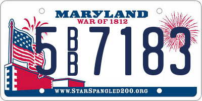 MD license plate 5BB7183