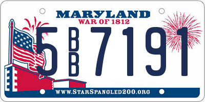 MD license plate 5BB7191
