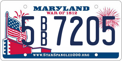 MD license plate 5BB7205