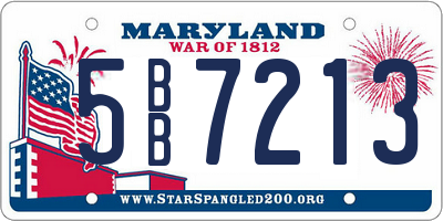 MD license plate 5BB7213
