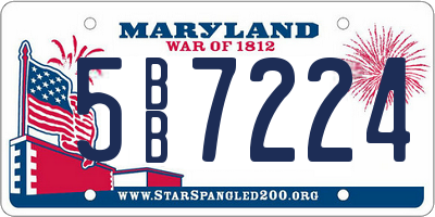 MD license plate 5BB7224