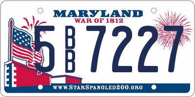 MD license plate 5BB7227