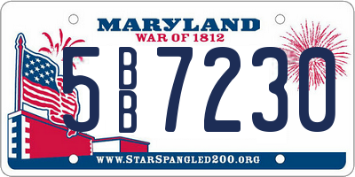 MD license plate 5BB7230