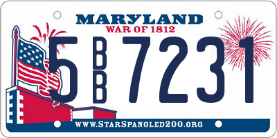 MD license plate 5BB7231