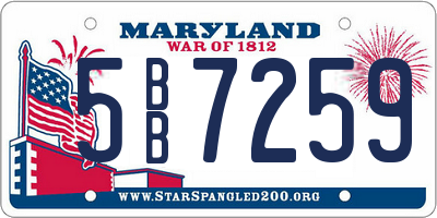 MD license plate 5BB7259